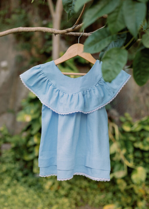 Vestido Melissa - linho azul