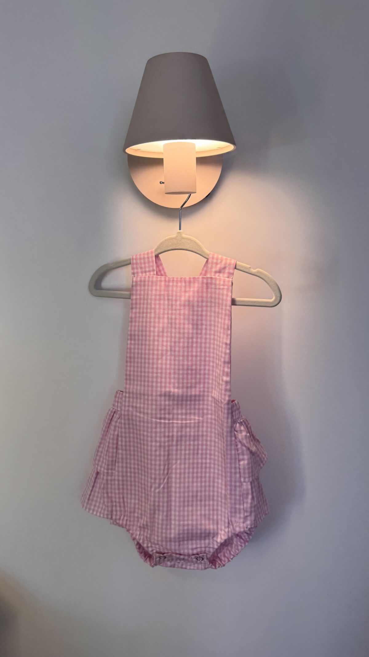 Romper Babado - Xadrez Rosa