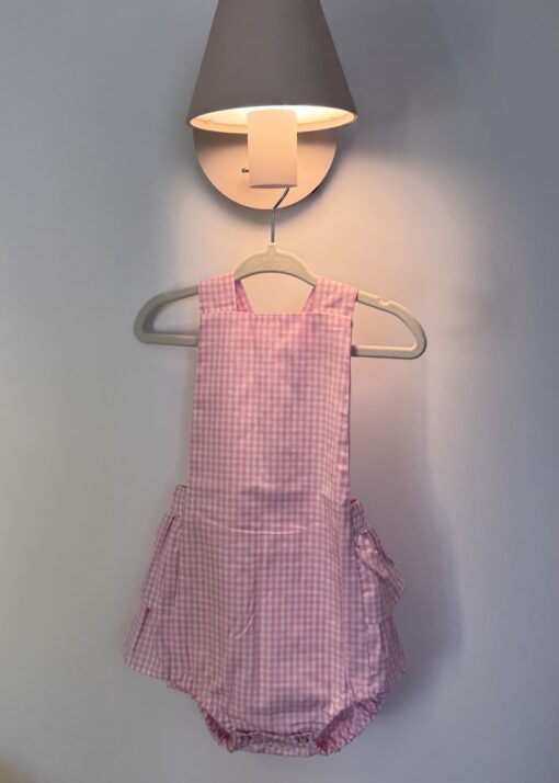 Romper Babado - Xadrez Rosa