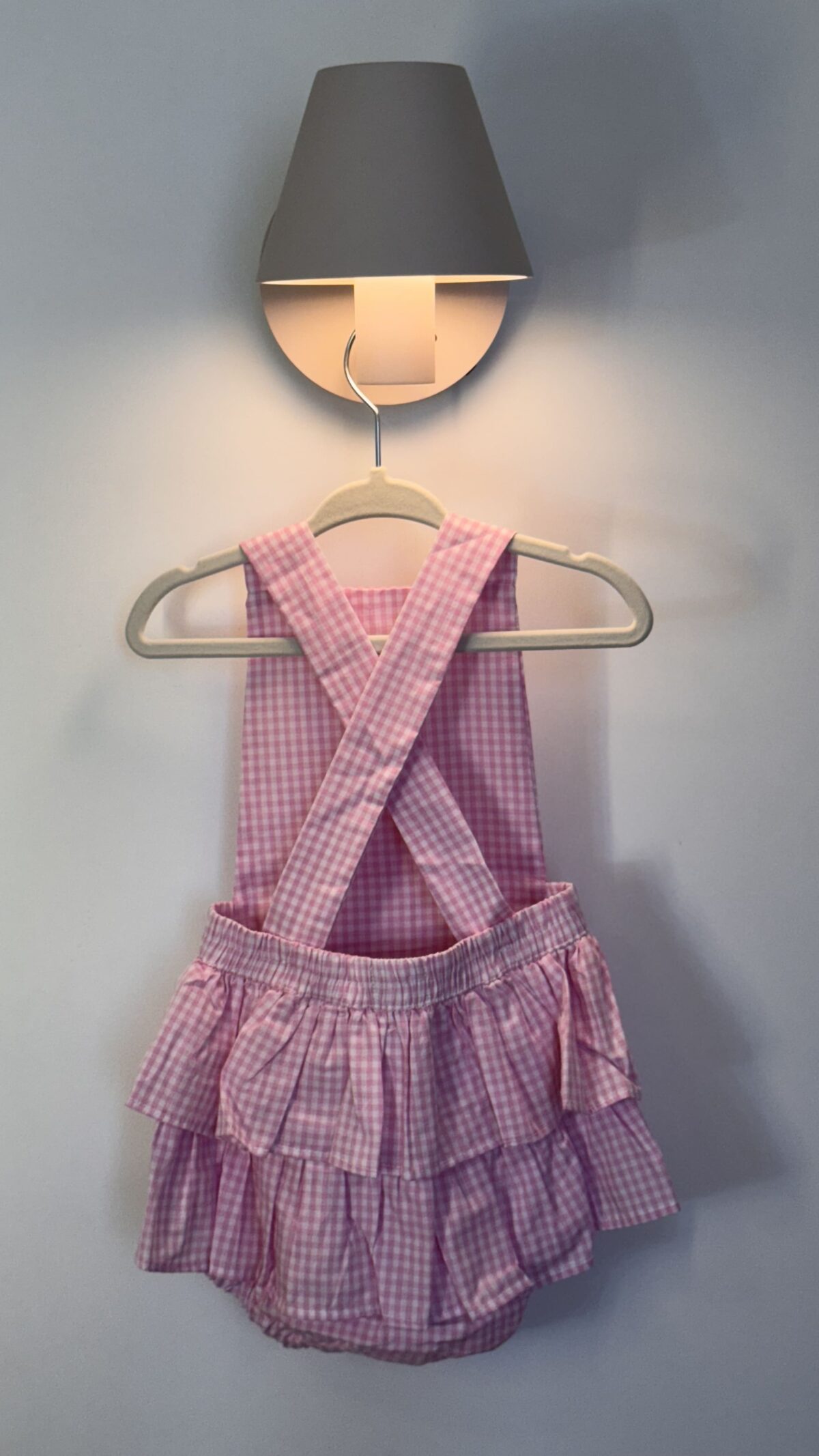 Romper Babado - Xadrez Rosa - Image 3
